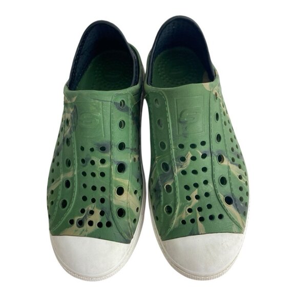 Skechers Guzman Unisex Slip On Kids Shoes Size 1 US Green/White Water - Picture 4 of 9